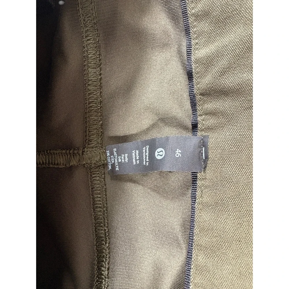 Lululemon Commission Pant Mens 46 Brown Slim Stretch Workwear Outdoors Comfort